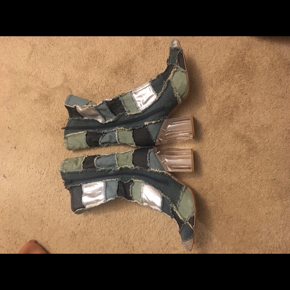 Jeffrey Campbell Denim Patchwork Boots - Picture 2 of 5